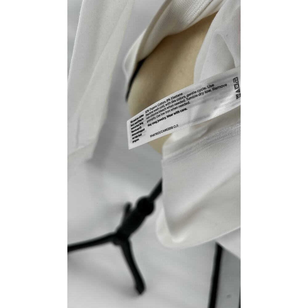 Eileen Fisher Crew Neck Stretch Cotton Top 1X XL White Organic Lagenlook - Picture 2 of 5